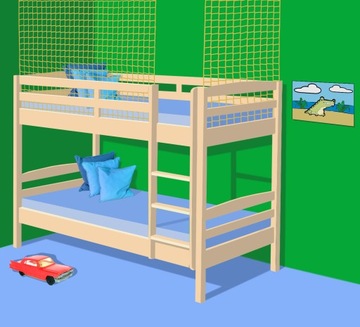 Бежевая плетеная сетка 80 х 185, фиксирующая детскую кроватку.