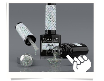 CLARESA БЕЗКИСЛОТНАЯ POWER BASE 10 с ОПАЛИЗОВАННЫМИ хлопьями фольги