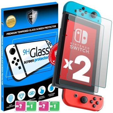 2x SZKŁO HARTOWANE 9H OCHRONNE DO NINTENDO SWITCH V1 V2 HAC-001-01 HAC-001