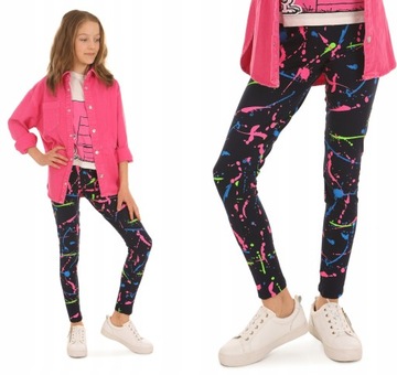 Ocieplane legginsy nadruki, WZORY - 146 KROPEK 032