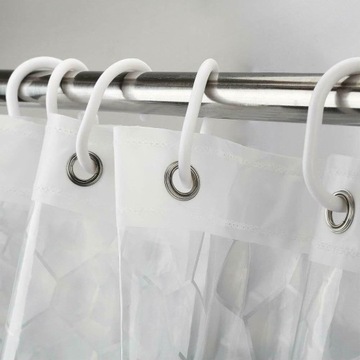 Прозрачная занавеска для душа с 12 крючками 2х1,8м