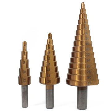 ZESTAW WIERTŁO STOPNIOWE STOŻKOWE TYTAN 4-32mm 3el