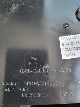 LOKETNÍ OPĚRKA PANEL CENTRÁLNÍ SKŘÍŇKA JAGUAR F-TYPE X152 GX53-045J40-A