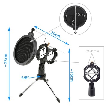 Настольный микрофон с POP-фильтром и ANTISHOCK
