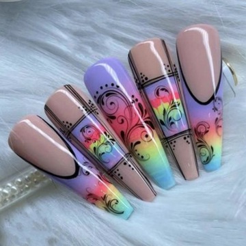 Francuskie łatki do manicure na sztuczne paznokcie