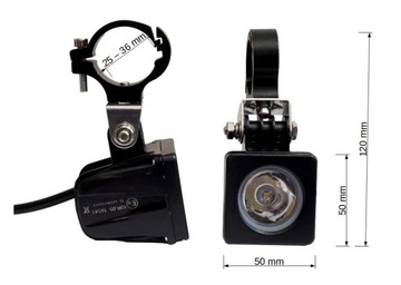 Комплект из двух галогенных светодиодных ламп CREE мощностью 10 Вт с держателями.