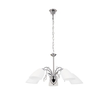 Lampa wisząca Paulina 5x60W E27 chrom białe klosze 7185 RABALUX