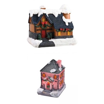 Miniatures House LED Christmas Snow House StyleD
