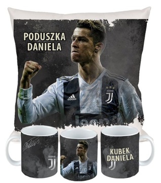ZESTAW KUBEK PODUSZKA CRISTIANO RONALDO CR7 + IMIĘ