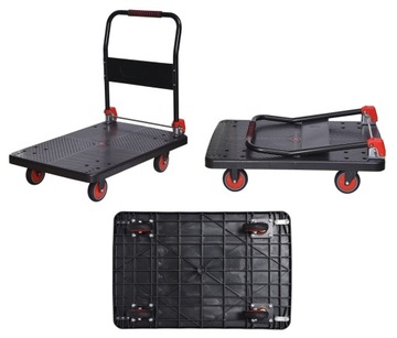 DUŻY wózek magazynowy platformowy SKŁADANY wymiary 90x60cm WYTRZYMAŁY 300kg