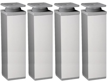 4x NOGI MEBLOWE 25cm NÓŻKI DO MEBLI Z REGULACJĄ ALUM. STOPKA SZAFKI KOMODY