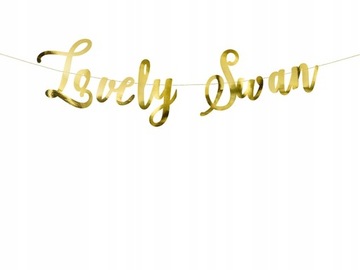 Baner Girlanda Lovely Swan Złoty Party