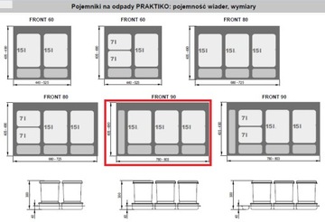Сортировщик для мусора на ящик 90см Praktiko