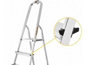 Drabina aluminiowa domowa jednostronna 5 stopniowa + HAK gratis DRABEST