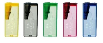 FABER-CASTELL Одинарная точилка с контейнером для рубанка Fluo Ice