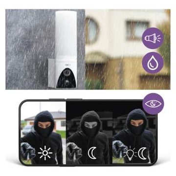 IP-300 TORCH EMOS GoSmart WiFi вращающаяся камера для наружного применения / лампа / белая