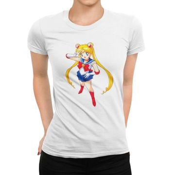 KOSZULKA DAMSKA Z NADRUKIEM PREZENT SAILOR MOON CZARODZIEJKI Z KSIĘŻYCA -S