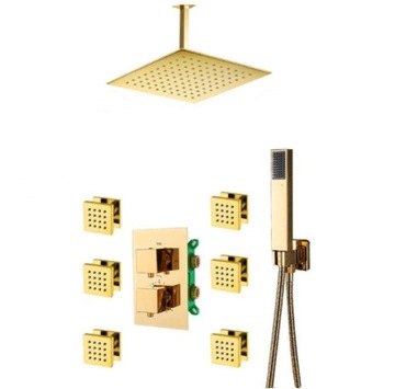 ZESTAW PODTYNKOWY HYDROMASAŻ ZŁOTY TERMOSTAT BOX