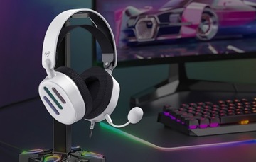 ИГРОВЫЕ НАУШНИКИ HAVIT ДЛЯ ГЕЙМЕРОВ НАКЛОННЫЙ RGB МИКРОФОН