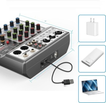 Профессиональный аудиомикшер Aveek, 5-канальный USB Bluetooth, эффекты Hall Del