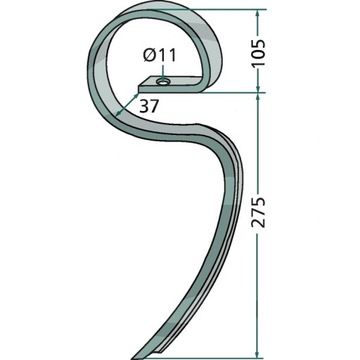 Стойка культиватора Lemken, замена 3535000
