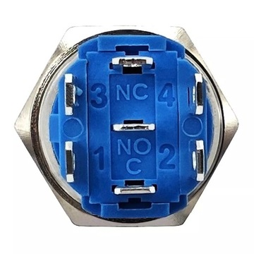 Переключатель вкл/выкл, кнопка-кнопка со светодиодом 18 мм 3 цвета в 1 хром