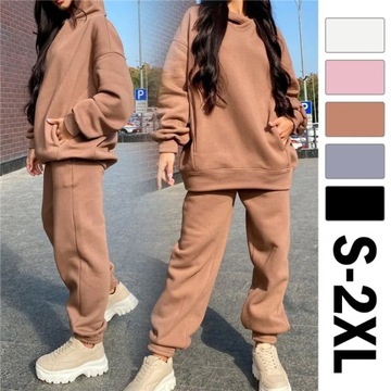 2 Piece Outfits Oversized Hoodies+Pants Casual Spo