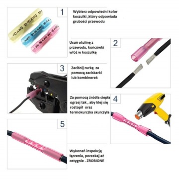 10x Złączka zaciskowa mufa z klejem 1.5 - 2.5 mm²