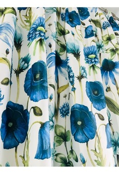 WIOSENNA POLANA KWIATY TKANINA ZASŁONOWA STORA GRANAT 280 cm CUDNA BOHO