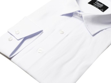 ESPADA Koszula męska biała slim fit długi rękaw gładka bawełna r.2XL 45/46