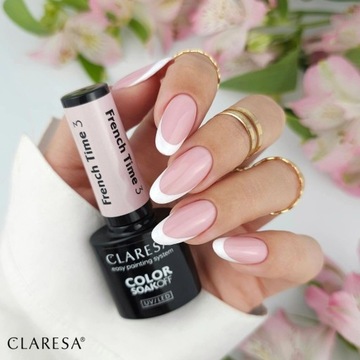 Zestaw do paznokci Claresa Lakiery French Time + Biały + Stempel