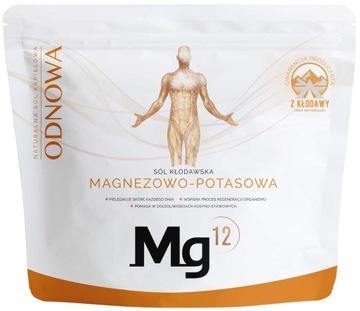 Mg12 ODNOWA odprężająca Sól do kąpieli magnezowo-potasowa KŁODAWSKA 4kg