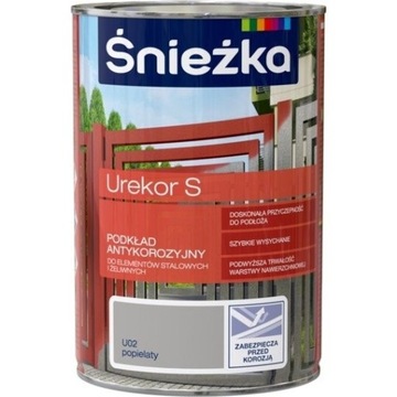 Śnieżka UREKOR S 0,8L Podkład Antykorozyjny POPIELATY