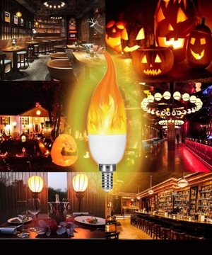 4шт светодиодная лампа E14 с пламенем