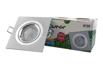 OPRAWA+ŻARÓWKA LED 4UNIT B.CIEPŁA GU10 4,8W/230V 370LM 120° BIAŁA KWADRATOW