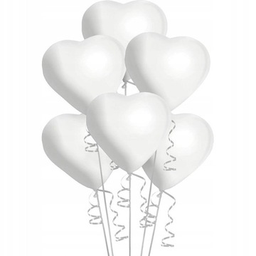 BALONY SERCA BIAŁE 10SZT WALENTYNKI ślub