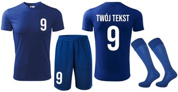 Strój piłkarski z własnym napisem i numerem personalizowanym nadrukiem (M)