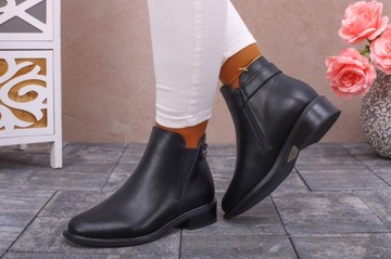 ЧЕРНЫЕ ЖЕНСКИЕ БОТИНКИ, КОЖАНЫЕ ТУФЛИ НА ПЛОСКОЙ ПЛОСКОЙ ОДЕЖДЕ