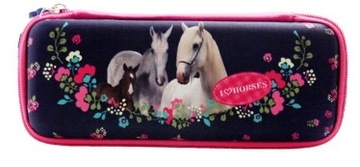 PIÓRNIK SASZETKA I LOVE HORSES KONIE USZTYWNIANY