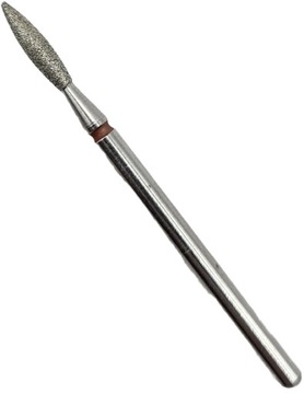 FREZ DIAMENTOWY PŁOMYK CZERWONY 2,1mm/8 DO PAZNOKCI SKÓREK HYBRYD ŻELE