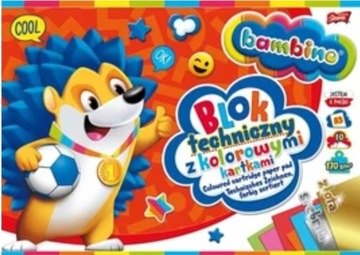Цветной технический блок A4, 10 листов Bambino