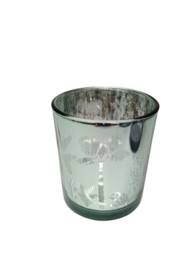 ŚWIECZNIK LUSTRZANY WZÓR ROŚLINNY NA TEALIGHT 2039