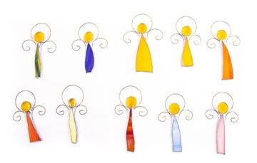 ANIOŁ WITRAŻ ANIOŁEK PREZENT 10cm RÓŻNE KOLORY