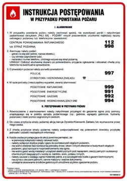 Набор для огнетушителя 100м2, табличка с инструкцией по аптечке первой помощи