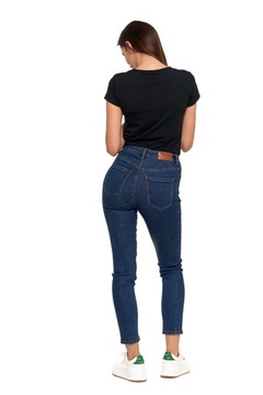 Spodnie Jeansowe Damskie Jeansy Skinny Wysoki Stan Wygodne MORAJ r. 40