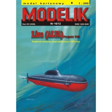 Modelik 16/12 Okręt podwodny LIRA (ALFA) 1:200