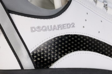 DSQUARED2 luksusowe włoskie sneakersy buty męskie ITALY BIANCO BIAŁE roz.45