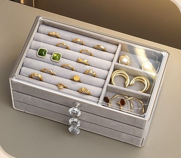 ОРГАНАЙЗЕР-ДИСПЛЕЙ ДЛЯ УКРАШЕНИЙ, СЕРЬГ, ПОДСТАВКА ДЛЯ ЯЩИКА, СЕРЫЙ