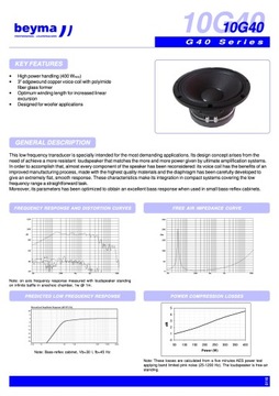 ДИНАМИК BEYMA 10G40 ИЗ СЕРИИ PRO 16 ОМ