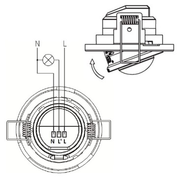 ДАТЧИК ДВИЖЕНИЯ ПОТОЛОЧНЫЙ PIR-ДАТЧИК СКРЫТОГО МОНТАЖА СВЕТОДИОДНЫЙ ДАТЧИК РЕГУЛИРОВКИ 800 Вт 360°